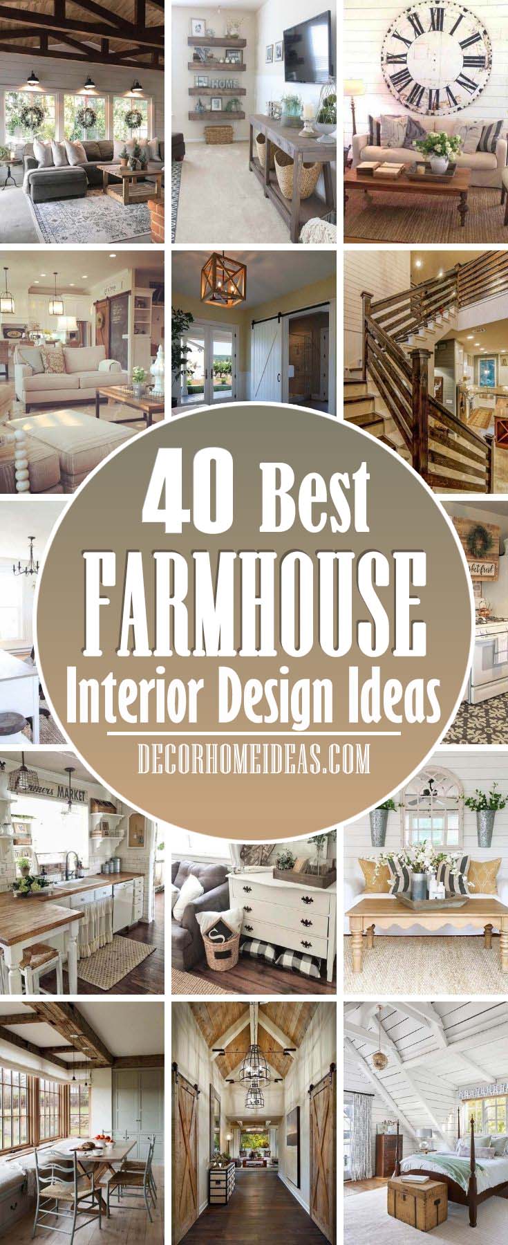 Best Farmhouse Interior Design Ideas. We never tire of beautiful farmhouse decor. Whether you're renovating your country bedroom or decorating your farmhouse kitchen, take cues from these simple and rustic rooms that will help you achieve a cozy home. #decorhomeideas