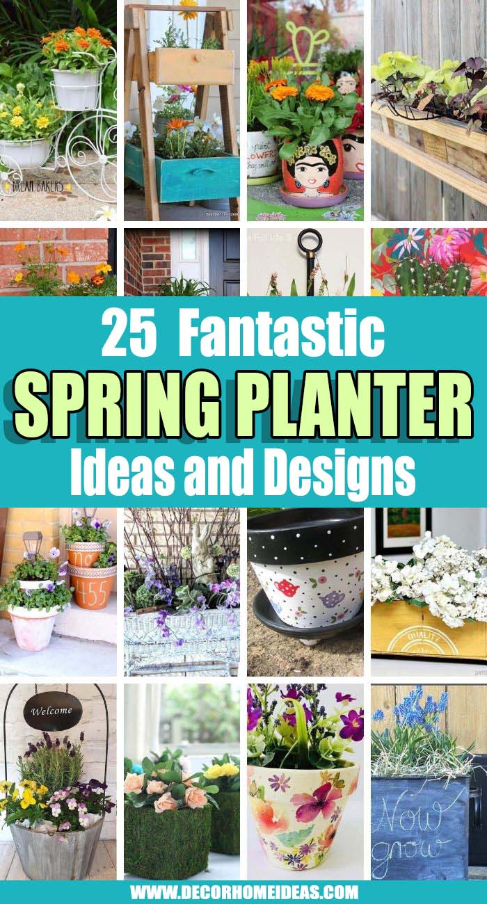 Best Spring Planter Ideas. Creating your own planters from well-loved but worn-out items or from found treasures adds a personal touch to your garden. These spring planter ideas will add more color to your home and garden. #decorhomeideas