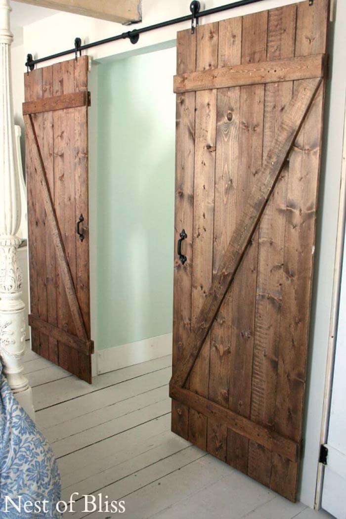 Bi-Parting Double Sliding Barn Door #farmhouse #design #decorhomeideas