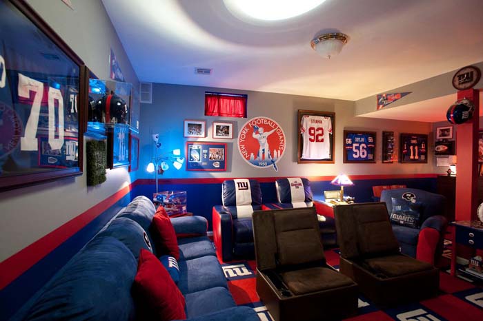 Bleeding Your Team’s Colors During the Big Game #mancave #decorhomeideas