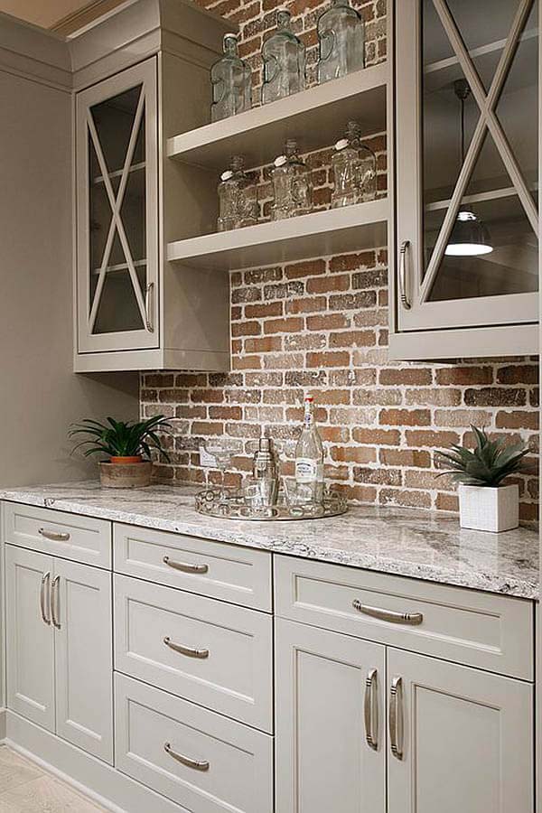 Brooklyn Brownstone Rustic Wood & Brick Cabinet Fixture #rustic #kitchencabinet #decorhomeideas