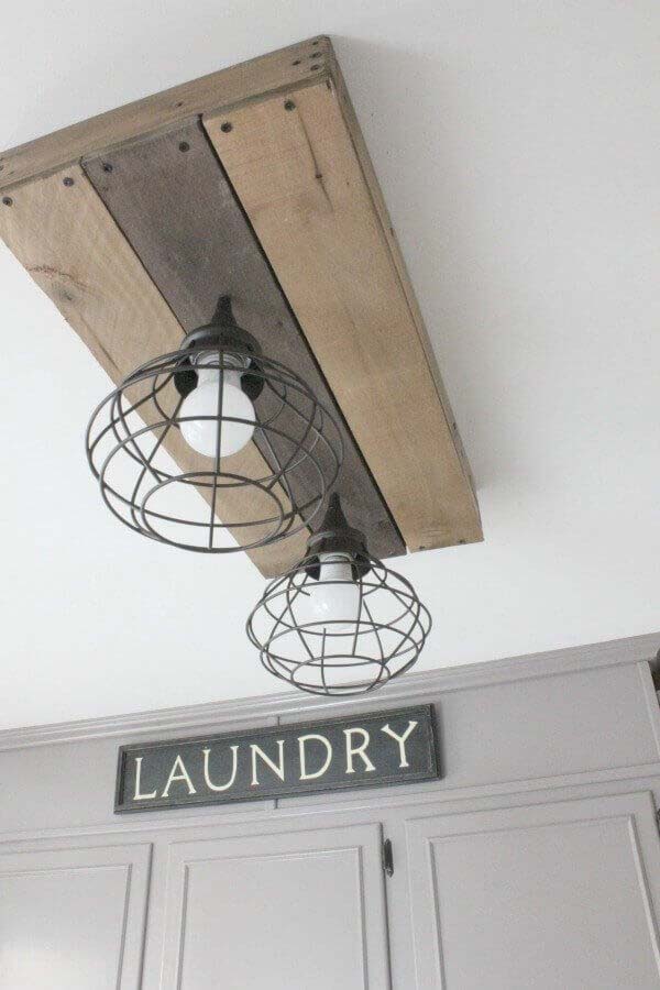 Charming Barn Lighting Fixture for Laundry Room #masonjarlights #masonjar #decorhomeideas