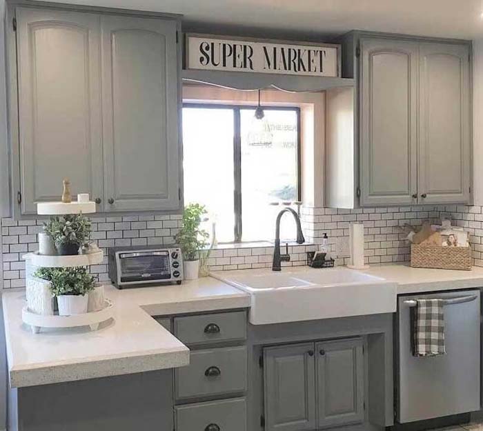 Clean, Fresh and Rustic #rustic #kitchencabinet #decorhomeideas