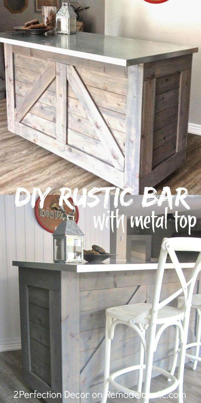 Combine Rustic with Practical in this DIY Bar #diy #ktichenisland #decorhomeideas