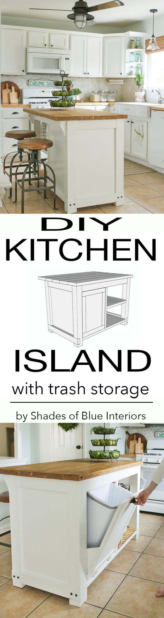 Consider Quick Access to your Trash Bin #diy #ktichenisland #decorhomeideas