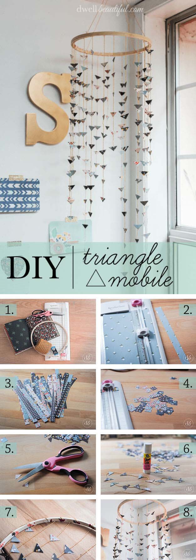 Contemporary Craft Paper Cascade Mobile #diy #weekendproject #decorhomeideas