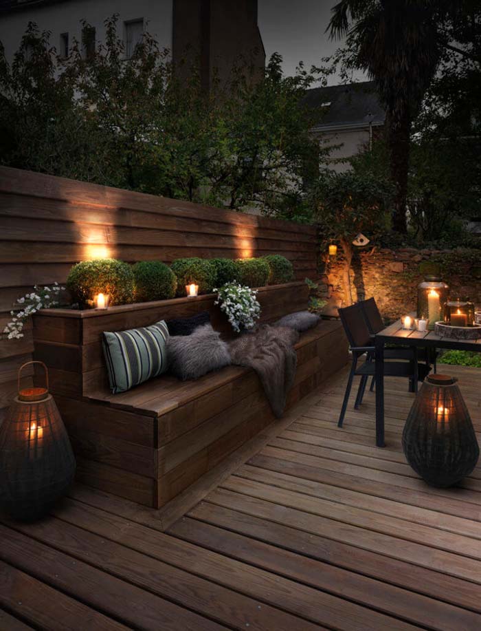 Couple Recessed Lighting and Candles for a Mellow Vibe #lighting #yard #outdoor #decorhomeideas