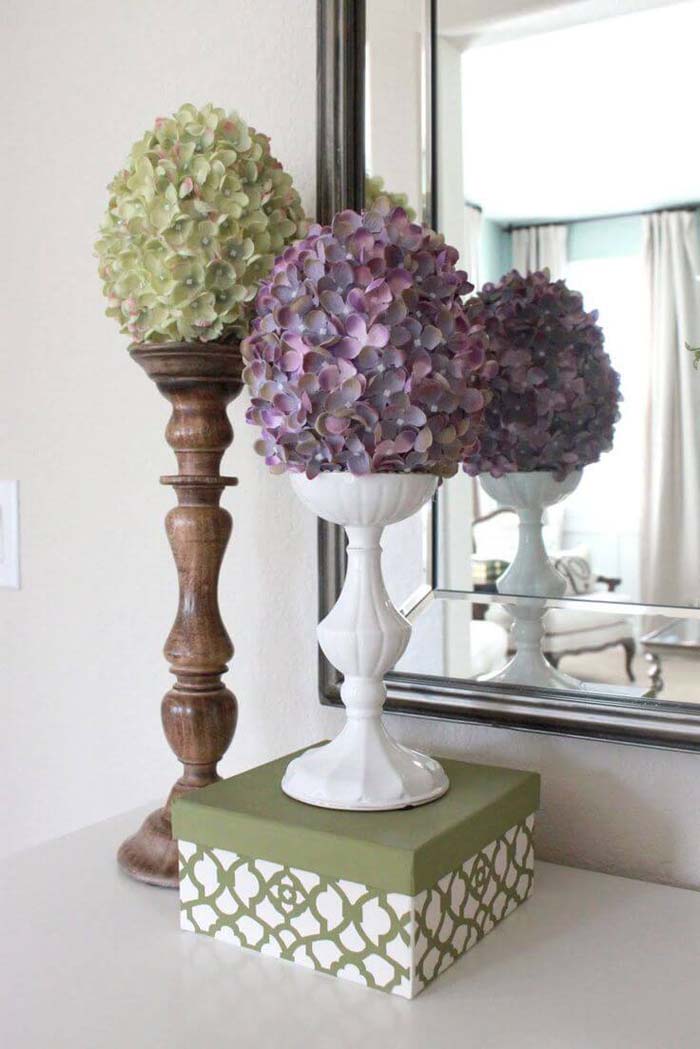 Create a Floral Display with Vintage Candlesticks #spring #decor #decorhomeideas