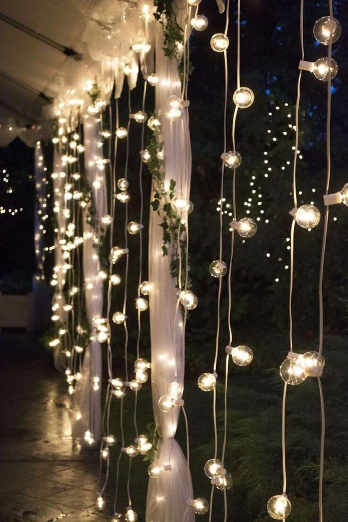 Curtains of Lights Bring Fairy-tale Charm #lighting #yard #outdoor #decorhomeideas