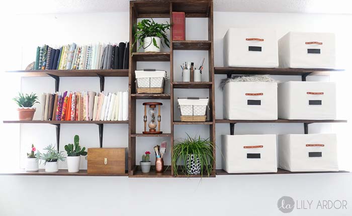 DIY Built In Shelves #rustic #storage #organization #decorhomeideas