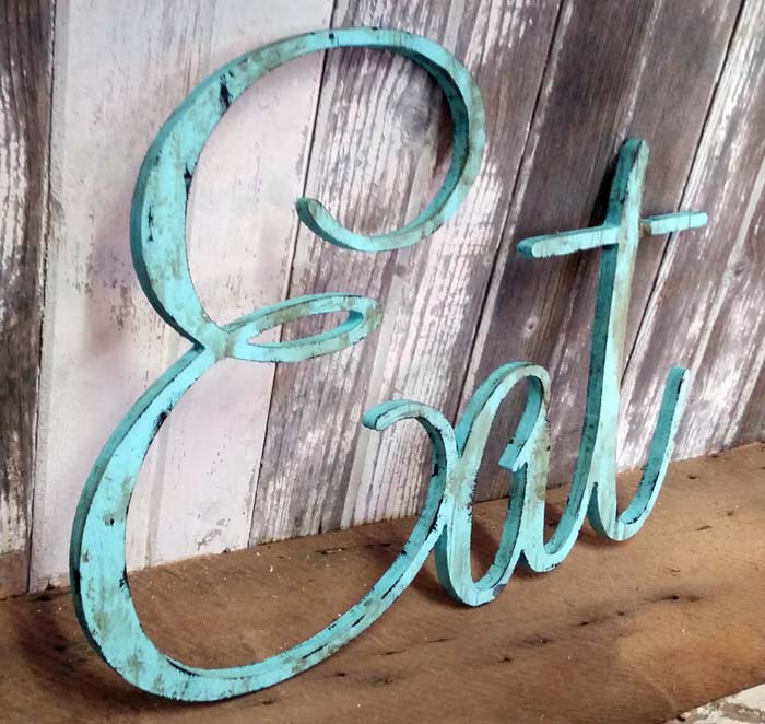 “Eat” Vintage Metal Wall Sign #walldecor #kitchen #decorhomeideas