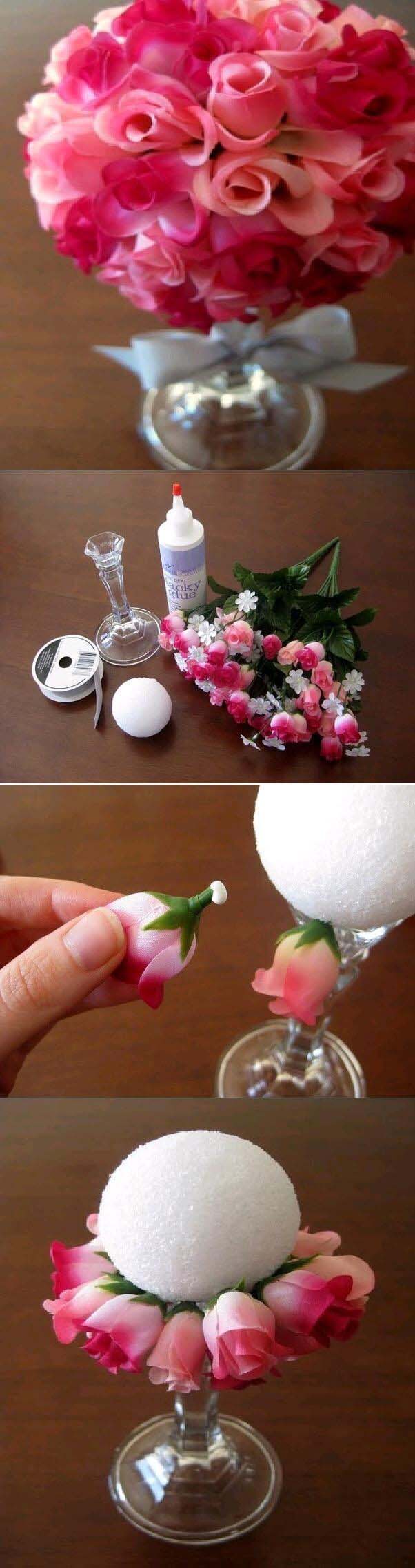 Elegant Spring Floral DIY Centerpiece #spring #decor #decorhomeideas