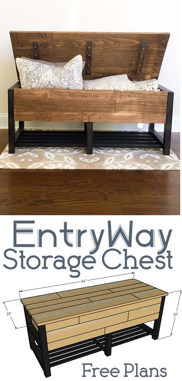 Entry Way Storage Chest Project #rustic #storage #organization #decorhomeideas