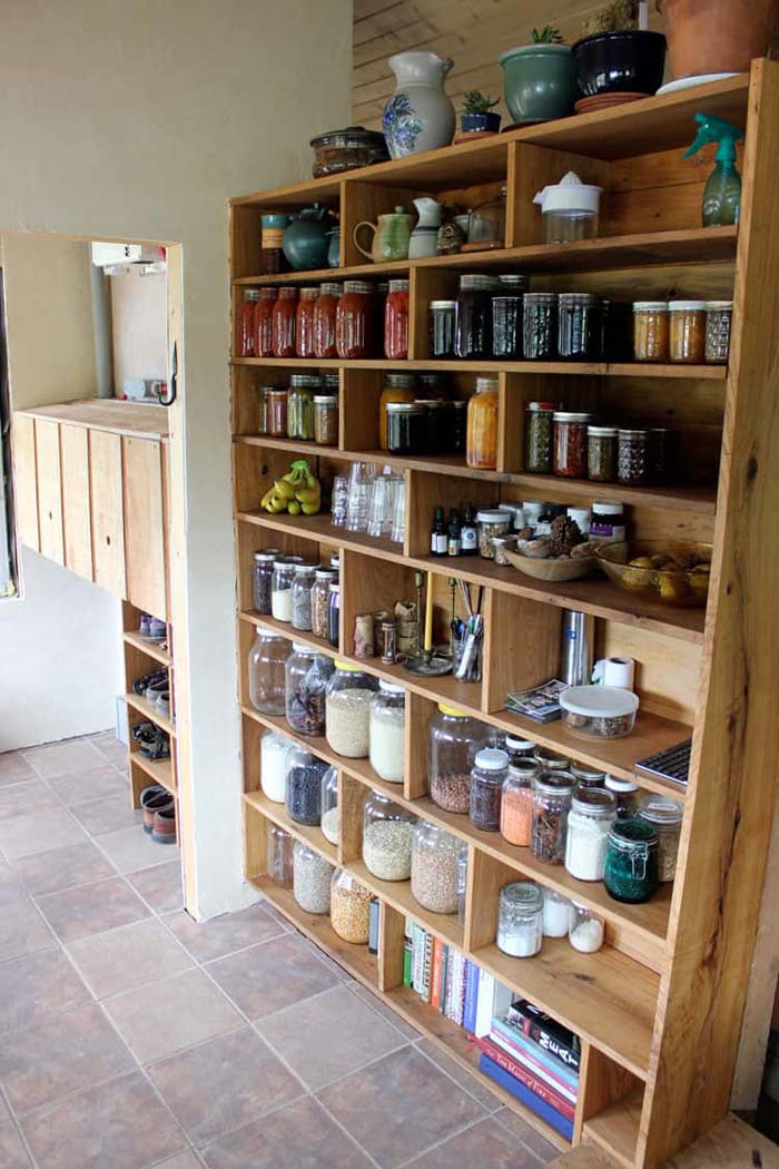 Farmhouse-style, Custom-made, Tiny Home Free-standing Pantry #pantry #shelves #decorhomeideas