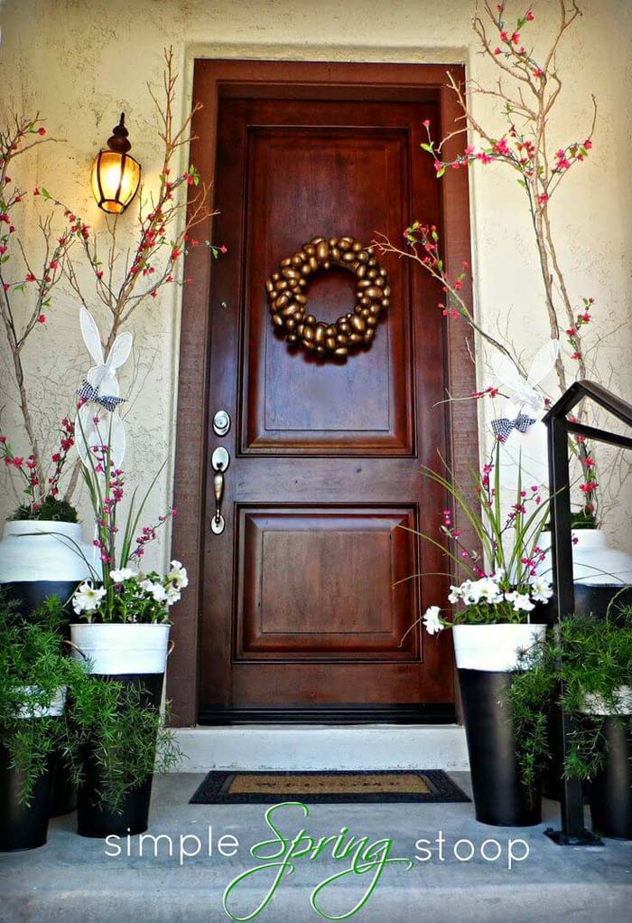 Flower and Branch Planters for Spring #spring #frontporch #decor #decorhomeideas