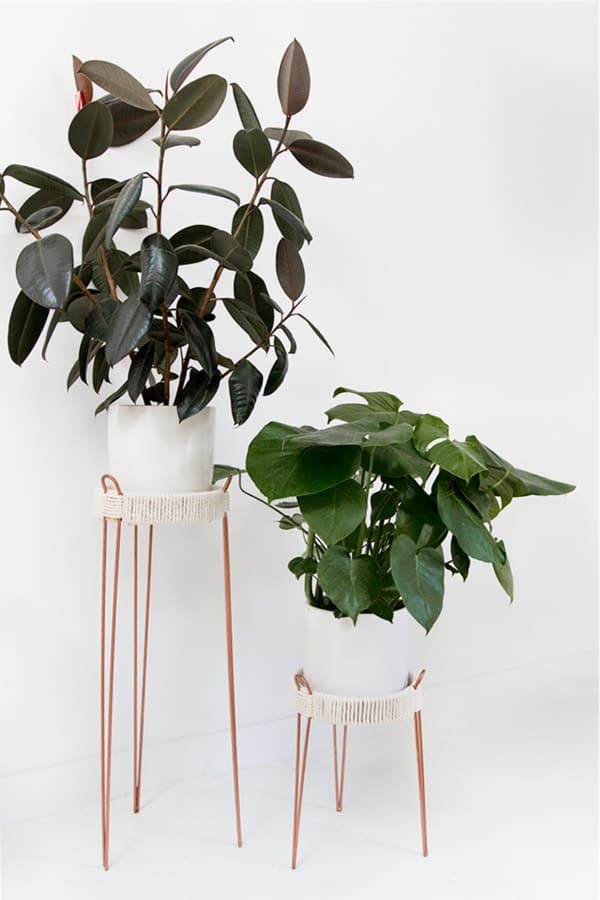 Hairpin Copper Leg Planter Stands #diy #plantstand #decorhomeideas