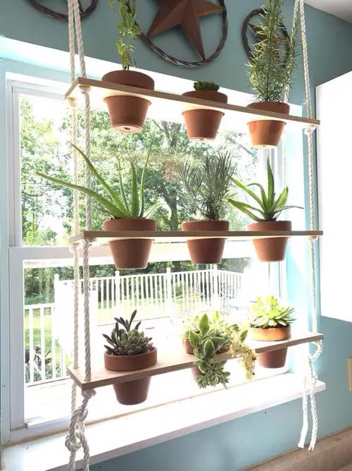Hanging Shelf for Succulents #windowshelf #plants #decorhomeideas