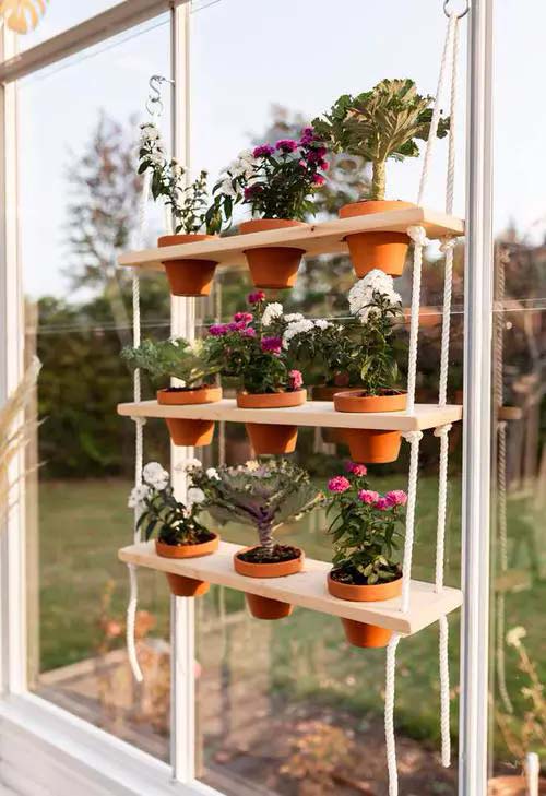 Hanging Window Shelf for Flowers #windowshelf #plants #decorhomeideas