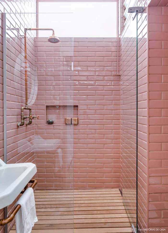 Industrial Fusion Shower Tile Ideas #showertiles #tiles #decorhomeideas