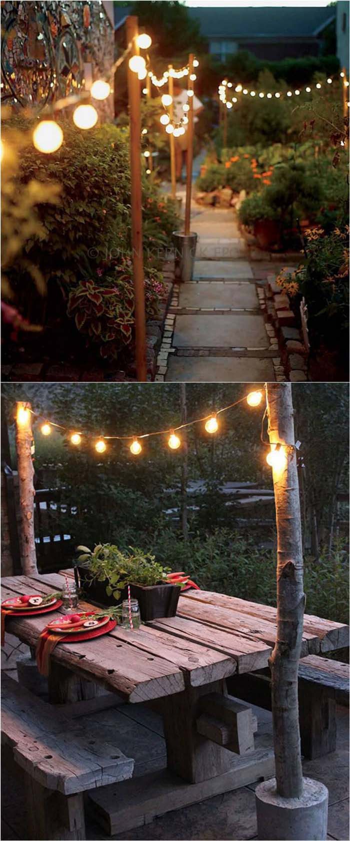 Keep Bare Bulbs Soft for a Rustic Feel #lighting #yard #outdoor #decorhomeideas