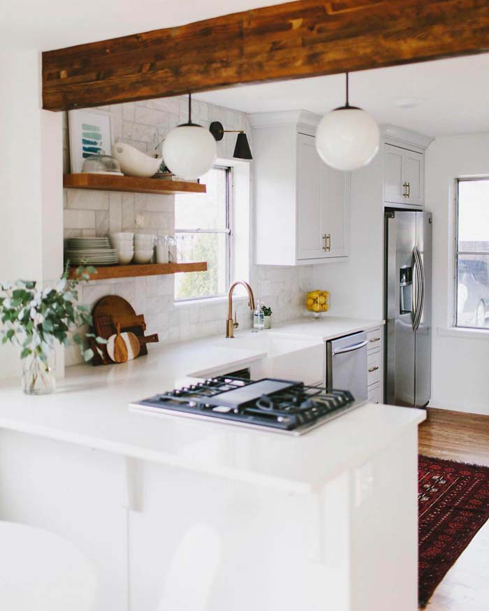 Make a Big Statement with Exposed Beams #cottage #kitchen #decorhomeideas