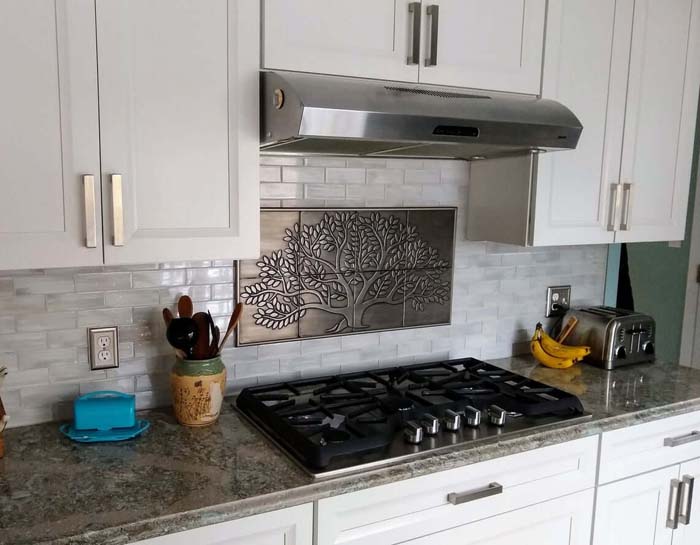 Metal Tile Flourishing Tree Kitchen Artwork #walldecor #kitchen #decorhomeideas