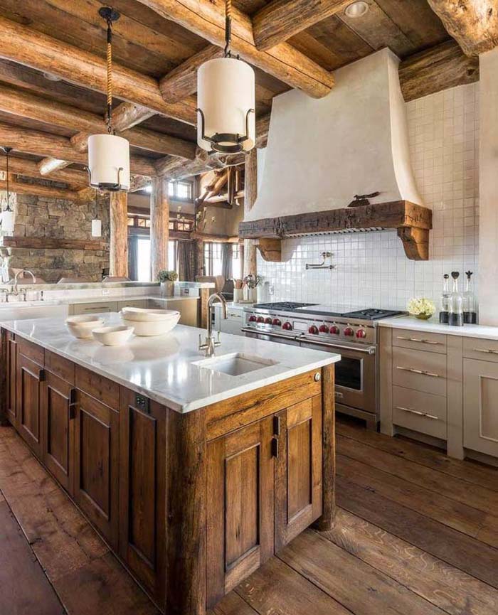 Mixing Old and New Cabinets #rustic #kitchencabinet #decorhomeideas