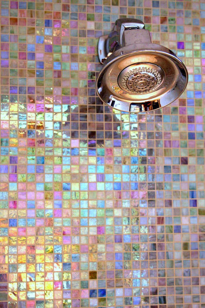 Multi-Color Mosaic Tile Squares #showertiles #tiles #decorhomeideas