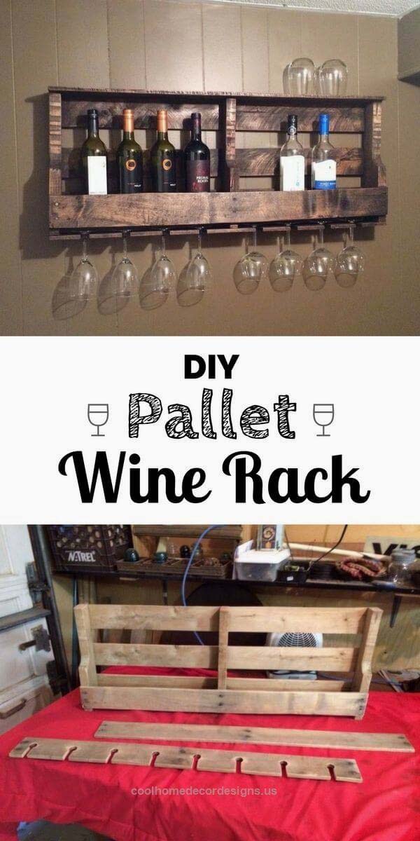 Pallet Wine Rack #rustic #storage #organization #decorhomeideas