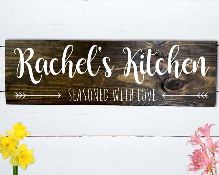 Rustic and Seasoned with Love Kitchen Sign #walldecor #kitchen #decorhomeideas