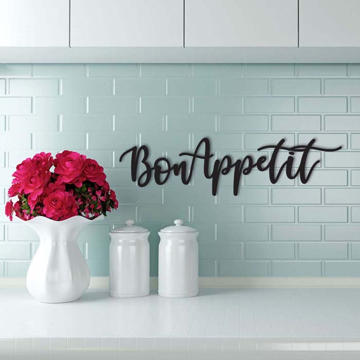 Scripted Bon Appetit Kitchen Wall Art #walldecor #kitchen #decorhomeideas