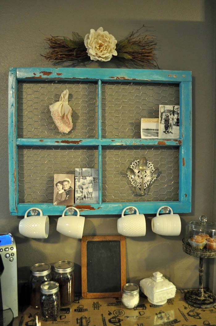 Shabby Chic Coffee Mug Rack #walldecor #kitchen #decorhomeideas