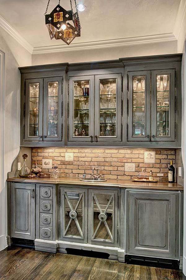 Shades of Slate Gray Cabinets #rustic #kitchencabinet #decorhomeideas