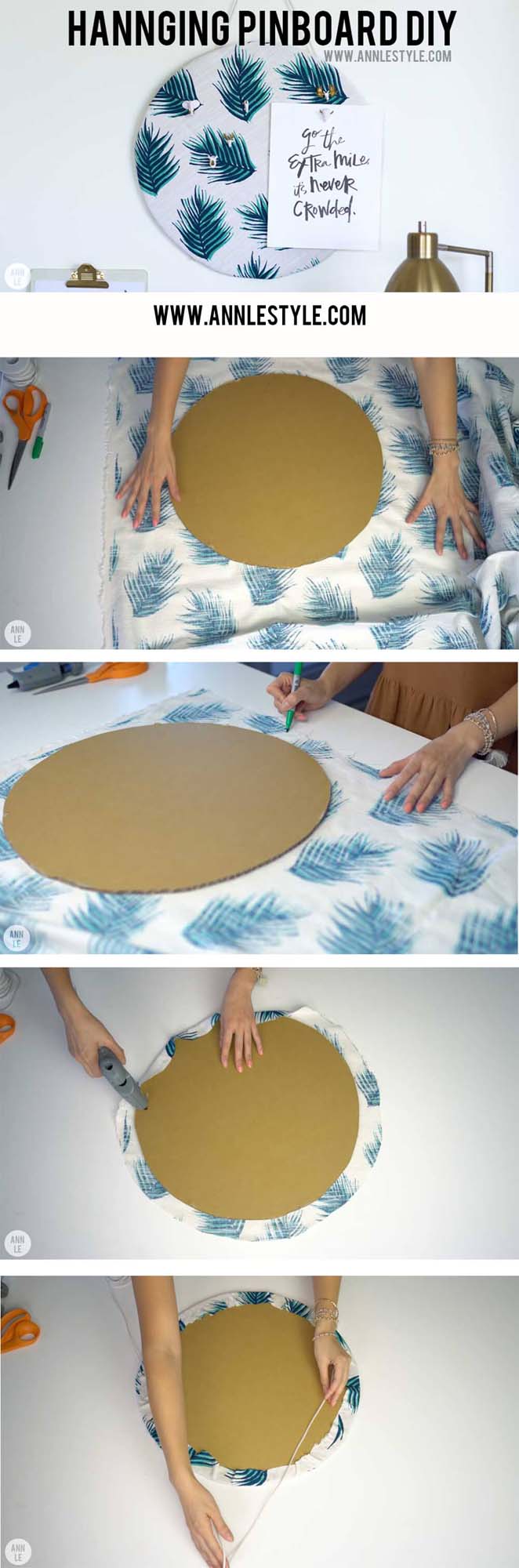 Super Fast Circle Pinboard Tutorial #diy #weekendproject #decorhomeideas