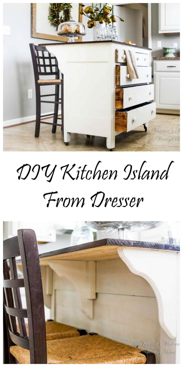 23 Fantastic Diy Kitchen Island Ideas, Old Dresser Into Kitchen Island