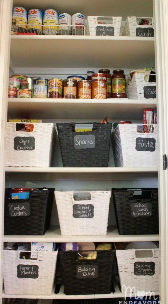 Tuxedo-Look Kitchen Pantry Ideas #pantry #shelves #decorhomeideas