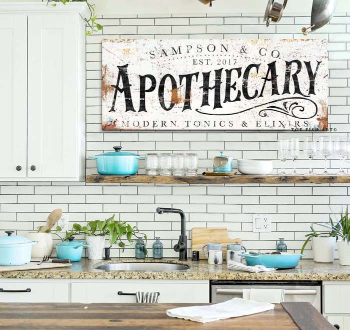 Vintage and Antique Apothecary Interior Design Sign #walldecor #kitchen #decorhomeideas