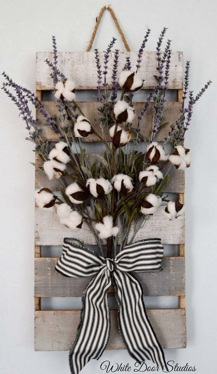 Wood Pallet and Cotton Art #walldecor #kitchen #decorhomeideas