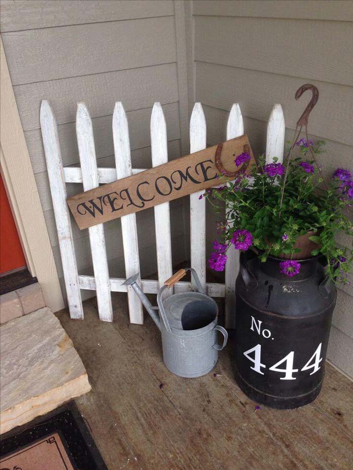 A White Picket Fence Welcome #rustic #porch #vintage #decorhomeideas