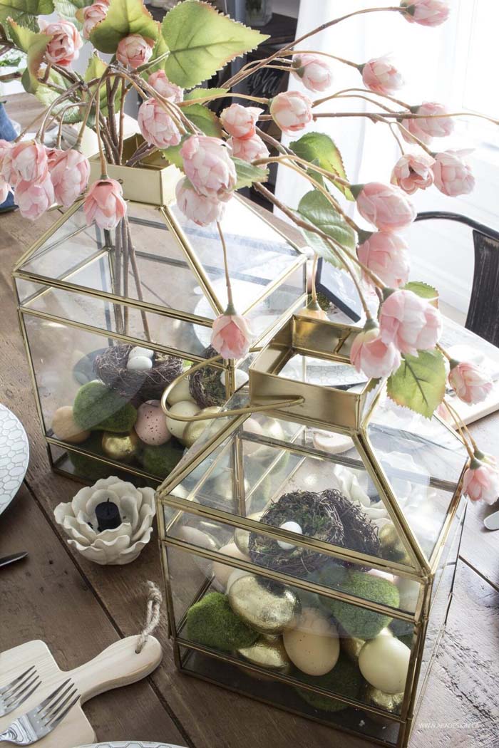 Adding Elegance With Golden Lanterns #springdecor #dollarstore #decorhomeideas