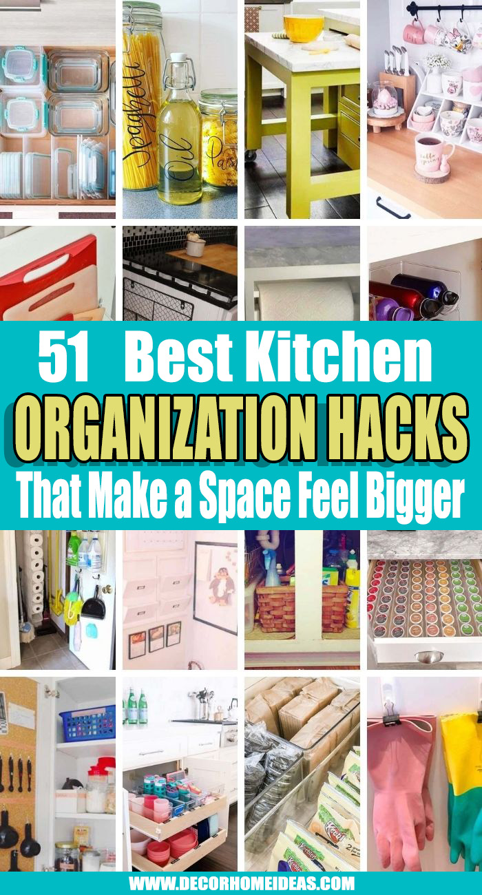 Best Kitchen Organization Hacks. We've collected the best ideas and hacks for kitchen organization that will make it easier to find the colander, plus will help with flow and order. #decorhomeideas