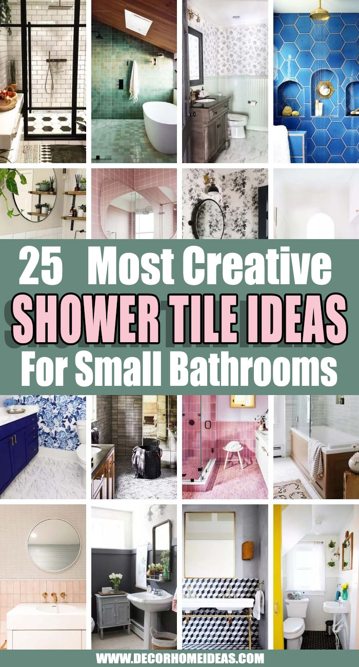 Best Shower Tile Ideas For Small Bathrooms. If you are in doubt what are the best shower tile ideas for small bathrooms we are here to help with these creative shower tile designs. #decorhomeideas