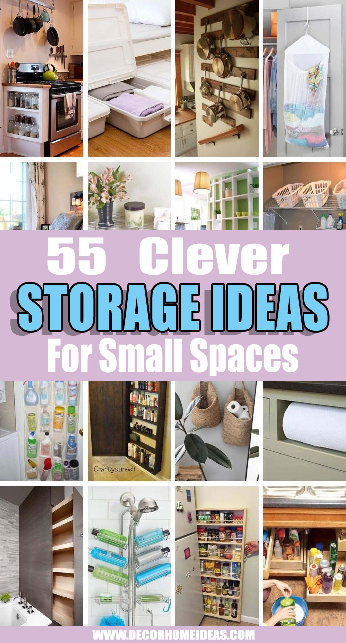 Best Storage Ideas For Small Spaces. Even the tiniest living place has room for an optimization and we'll show you how to organize your home with creative storage ideas for small spaces. #decorhomeideas