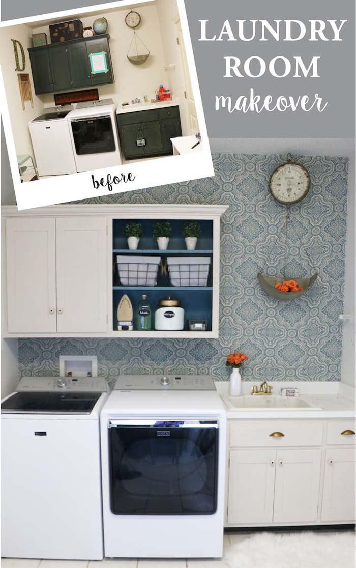 Brightened Up and Modified #laundryroom #makeover #decorhomeideas