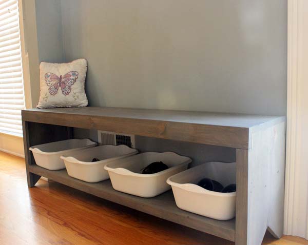 Build A Bench With Shoe Storage