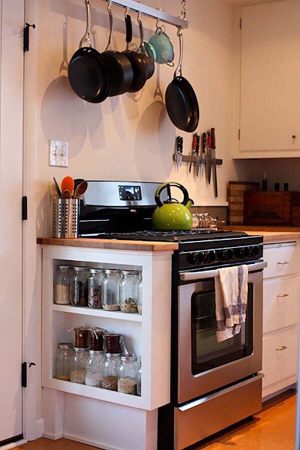 Cool Kitchen Shelf Jar Storage #storage #organization #decorhomeideas