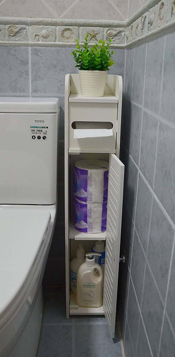 Corner Floor Storage Bathroom Cabinet #storage #organization #decorhomeideas