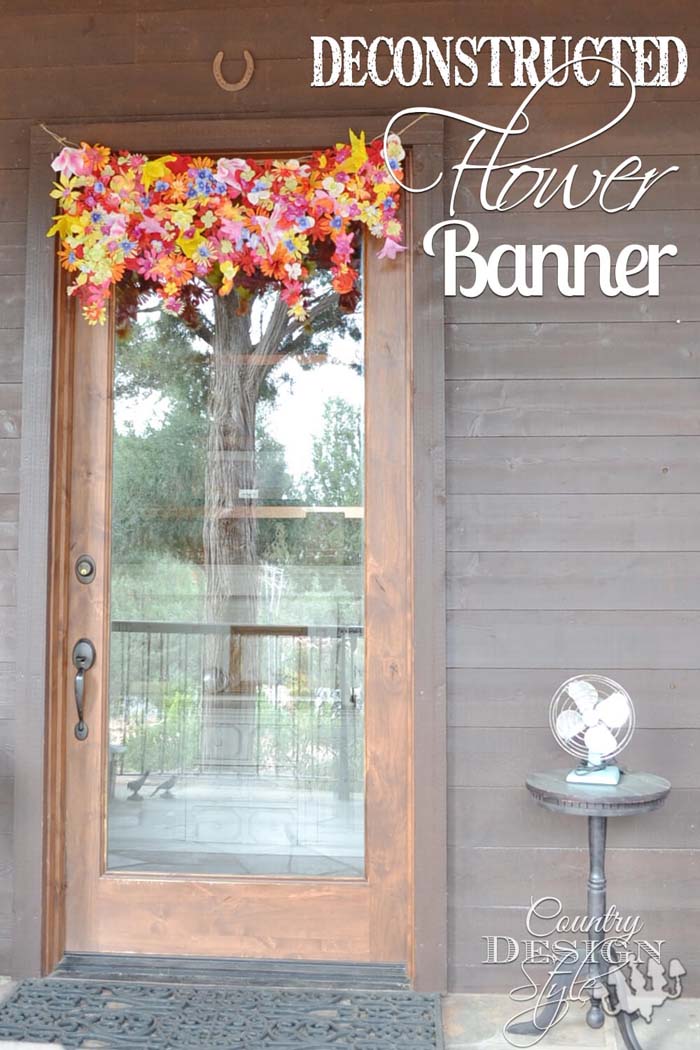 Deconstructed Flower Banner #outdoor #springdecor #decorhomeideas