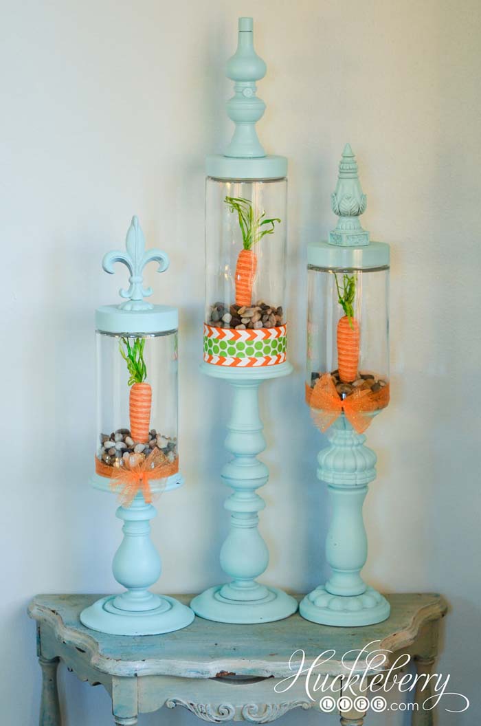 Easter Apothecary Jars #springdecor #dollarstore #decorhomeideas