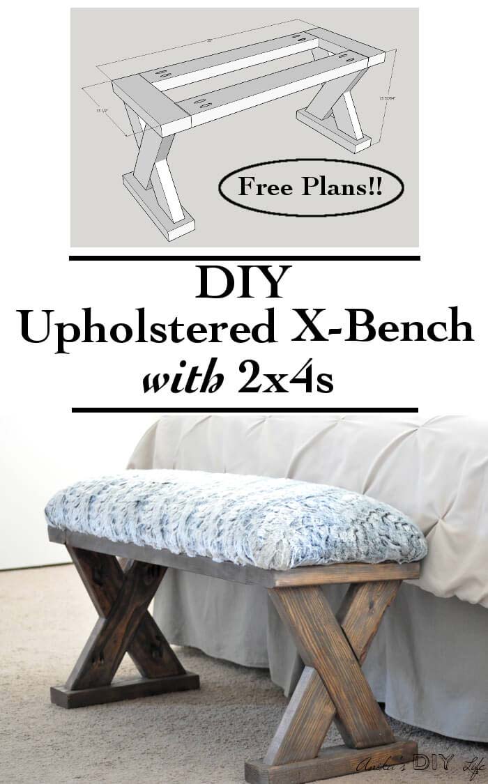 Easy Upholstered Wooden Bench #entrywaybench #diy #decorhomeideas